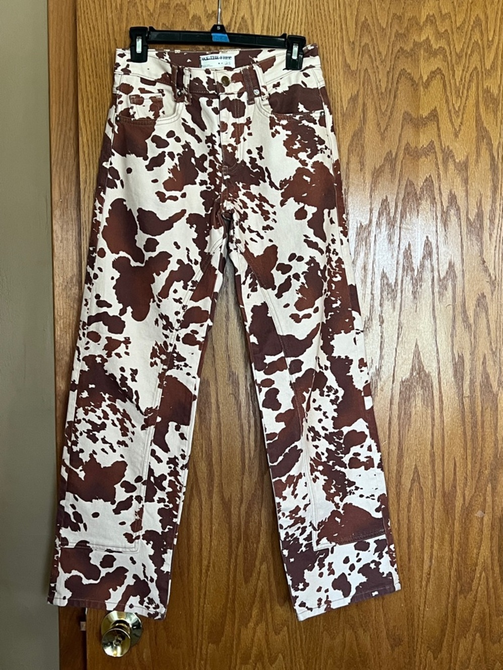 We The Free Brown & White Cow-Print Jeans